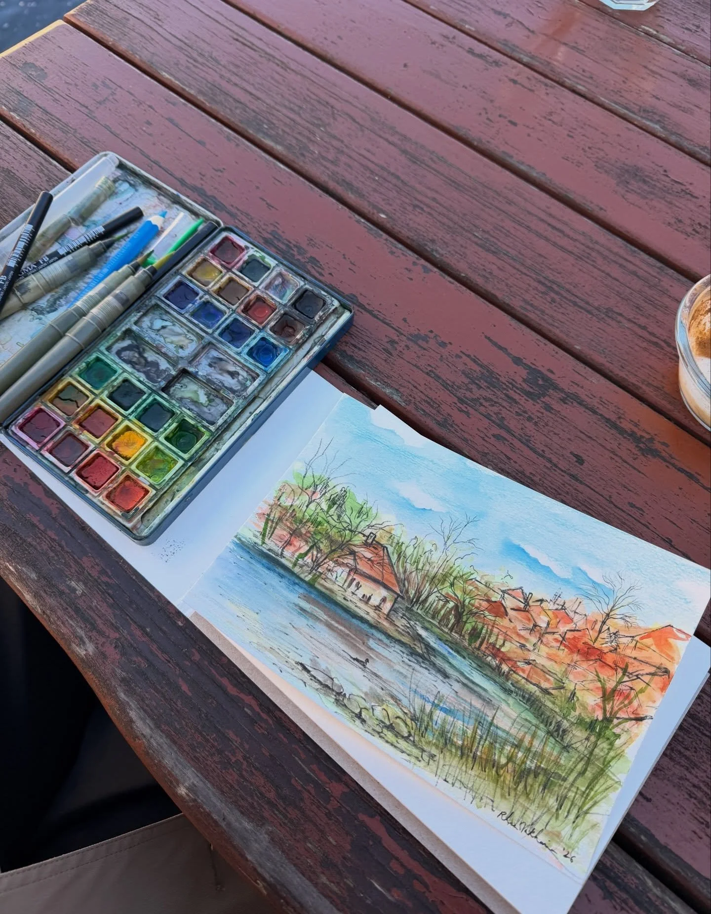 watercolour postcards from my new favourite town &ndash; cesky krumlov 🏞️🦆🐻