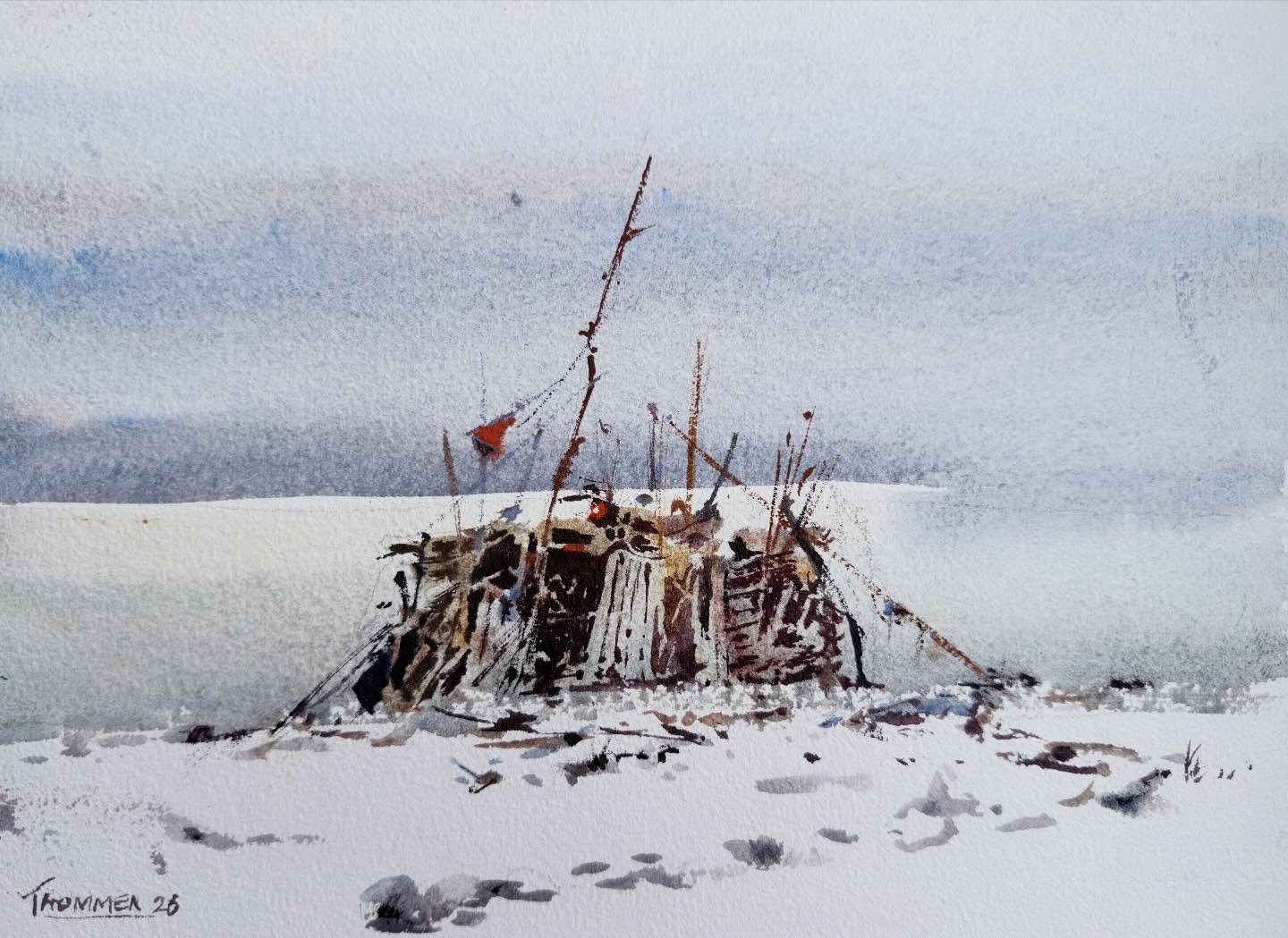 The vindskydd

@annelisakvareller asked me to demo this the other day

It&rsquo;s a shelter made from drift wood on the Swedish island she lives on called R&ouml;r&ouml;.

#r&ouml;r&ouml; #vindskydd #watercolour