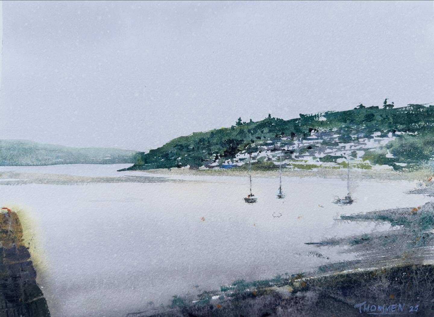 A few of my last plein airs. I love the foggy atmospheric days here, specially by the coast where the distant hills and boats disappear and come out again. Painting with buddies is cool too.

I&rsquo;m in admin stage now, the unfortunate part all art