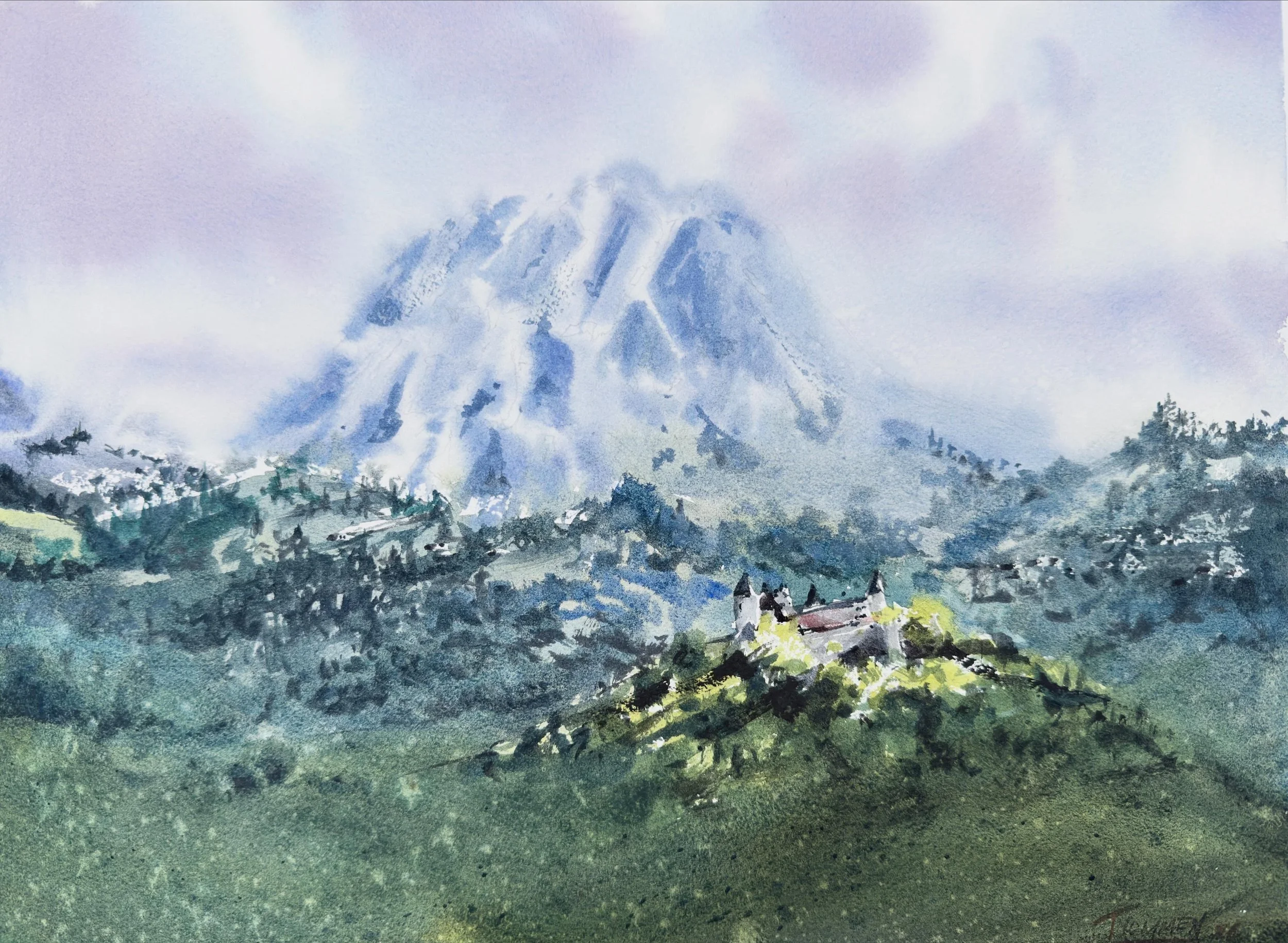 That screensaver that pops up on your tv and you wish you were there. If you can&rsquo;t go then the next best thing is painting it. This is Neuschwanstein Castle in southern Germany.

#sebastianthommen #watercolor #watercolour #neuschwanstein #castl