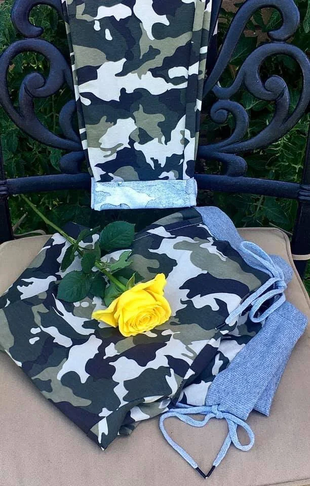 Italian Camouflage Print Cotton Trousers