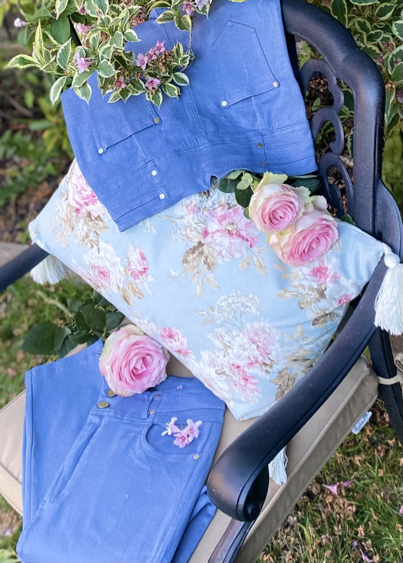 Blue Stretched Denim Skinny Jeans