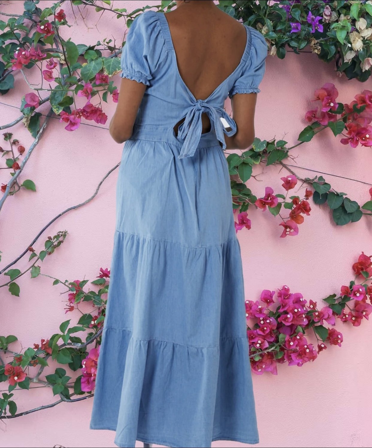Square Neck Tiered Maxi Dress