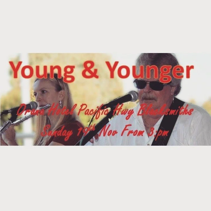 Young &amp; Younger will see you this Sunday at the @oranahotel from 3pm