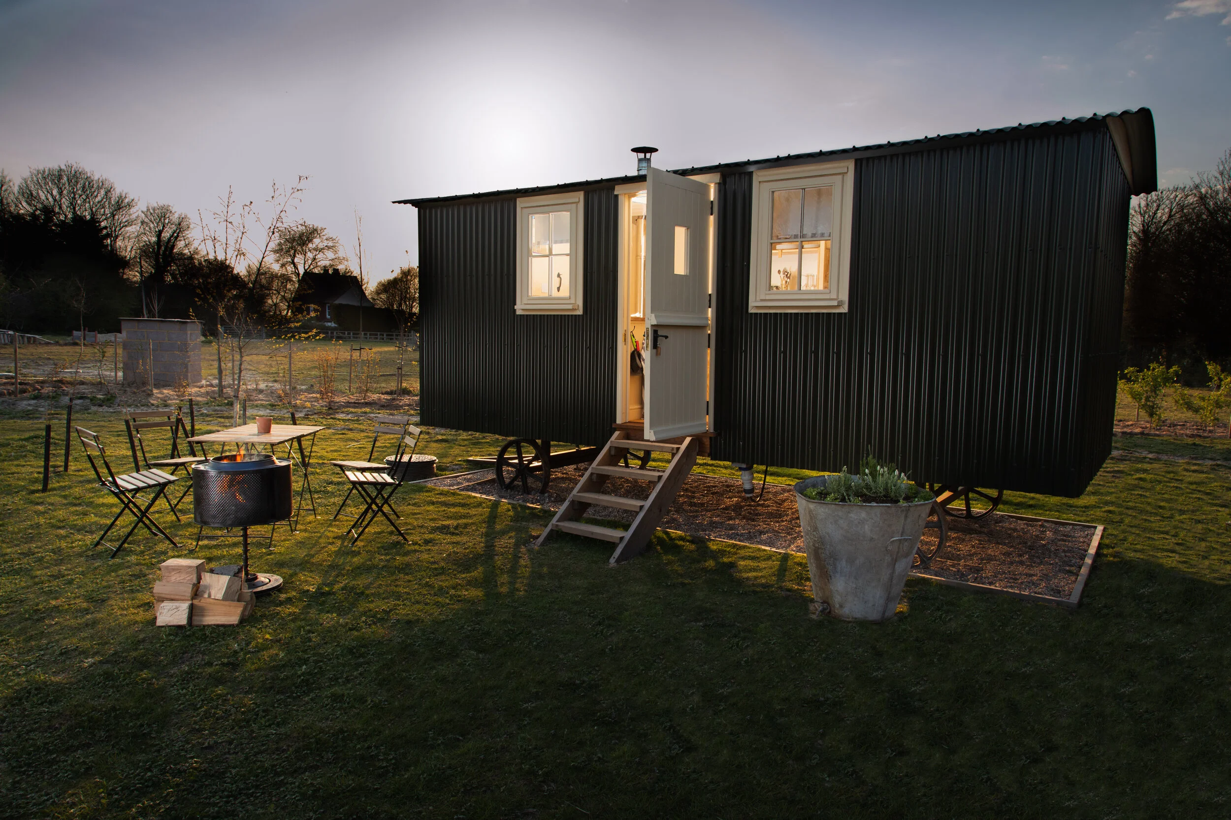 cosy evening by the fire pit