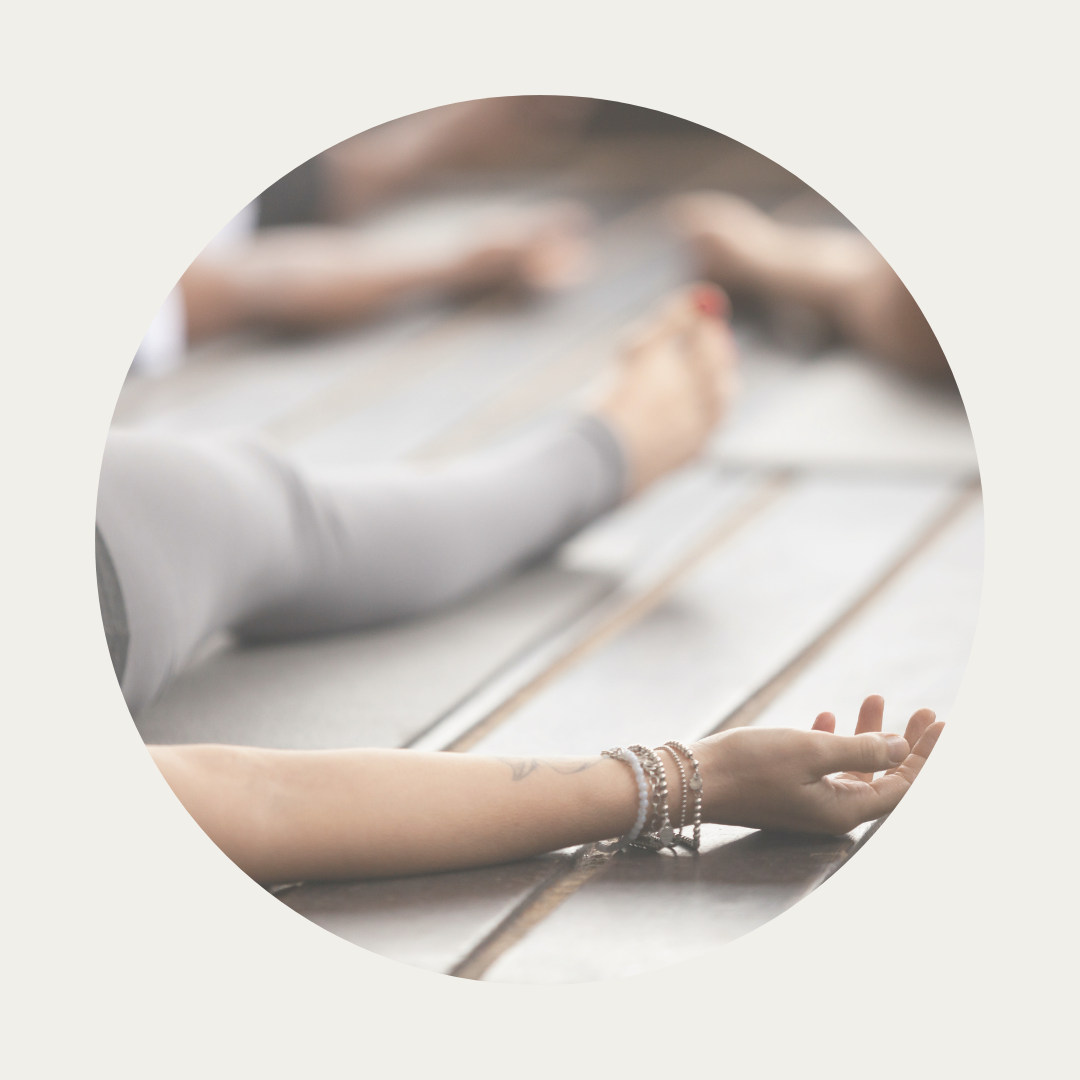 Woman lying down for meditation