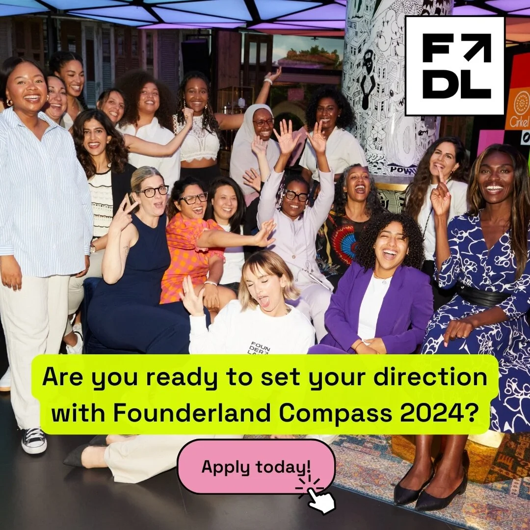Your friendly reminder: Compass Applications are open! 🧭 🚀⁠
⁠
Are you a WoC Founder looking for more support in your start-up journey? We've created a safe space where you can take bold risks, get expert feedback, and prepare yourself for a success
