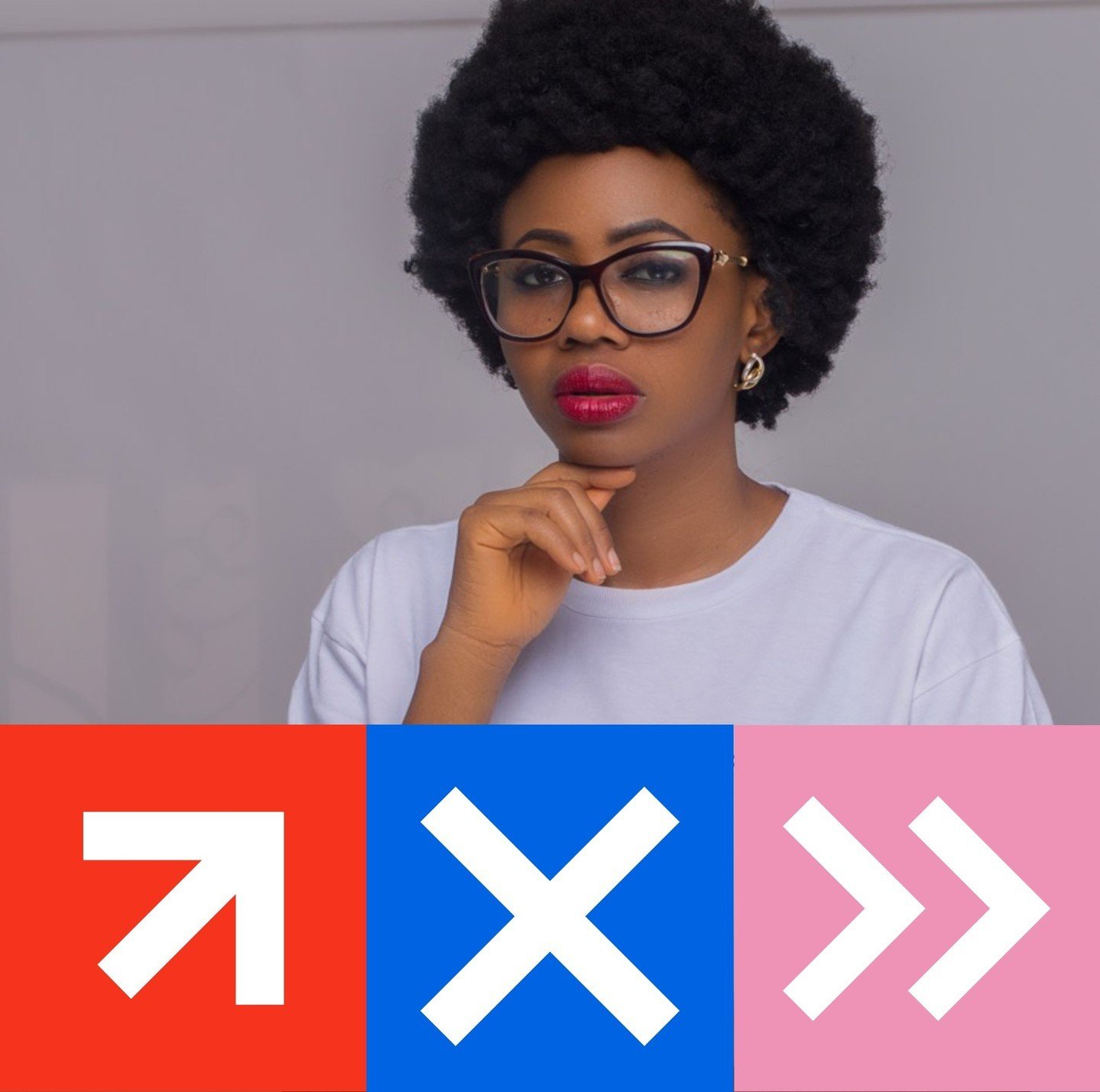 👋 Please meet Padebi Ojomo, founder of Social Media School. She's Nigerian, living in Milton Keynes, United Kingdom. 🇬🇧⁠
⁠
🙌 She stands for and has chosen the symbols of Forward (red), Multiplication (blue) and Forward II (pink) for Her Founderla