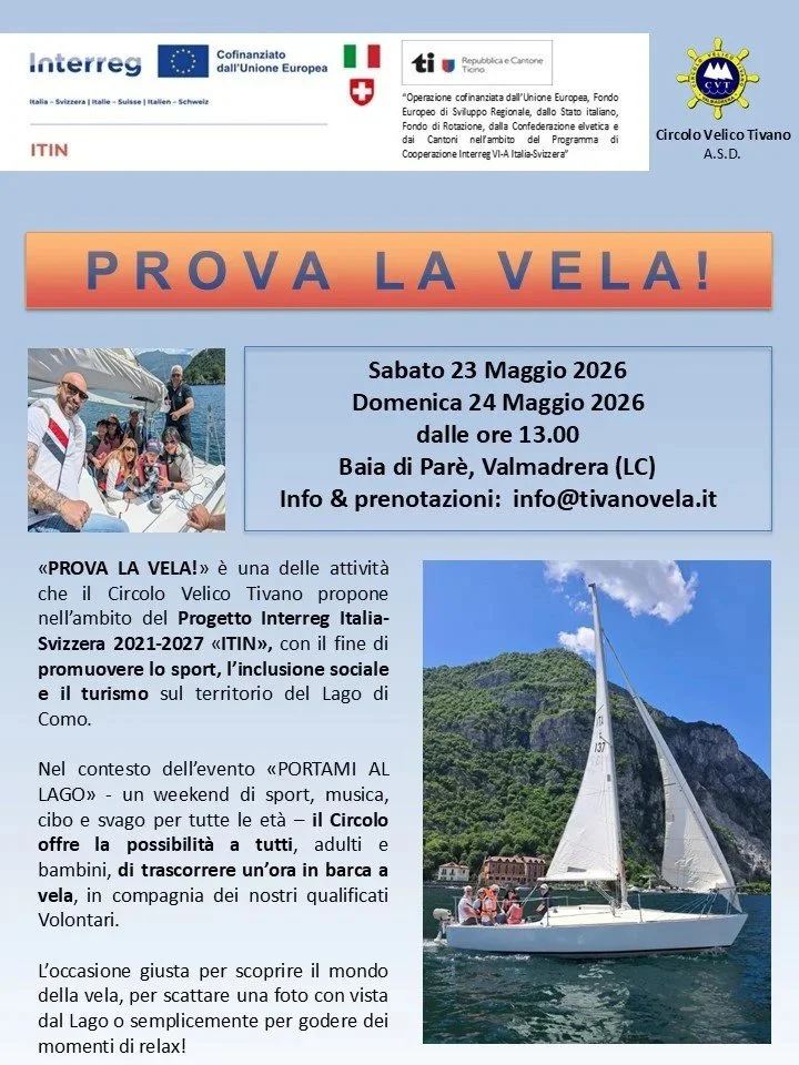 Successo per “Prova la vela” del Circolo Velico Tivano nell’ambito di “Portami al Lago 2026”