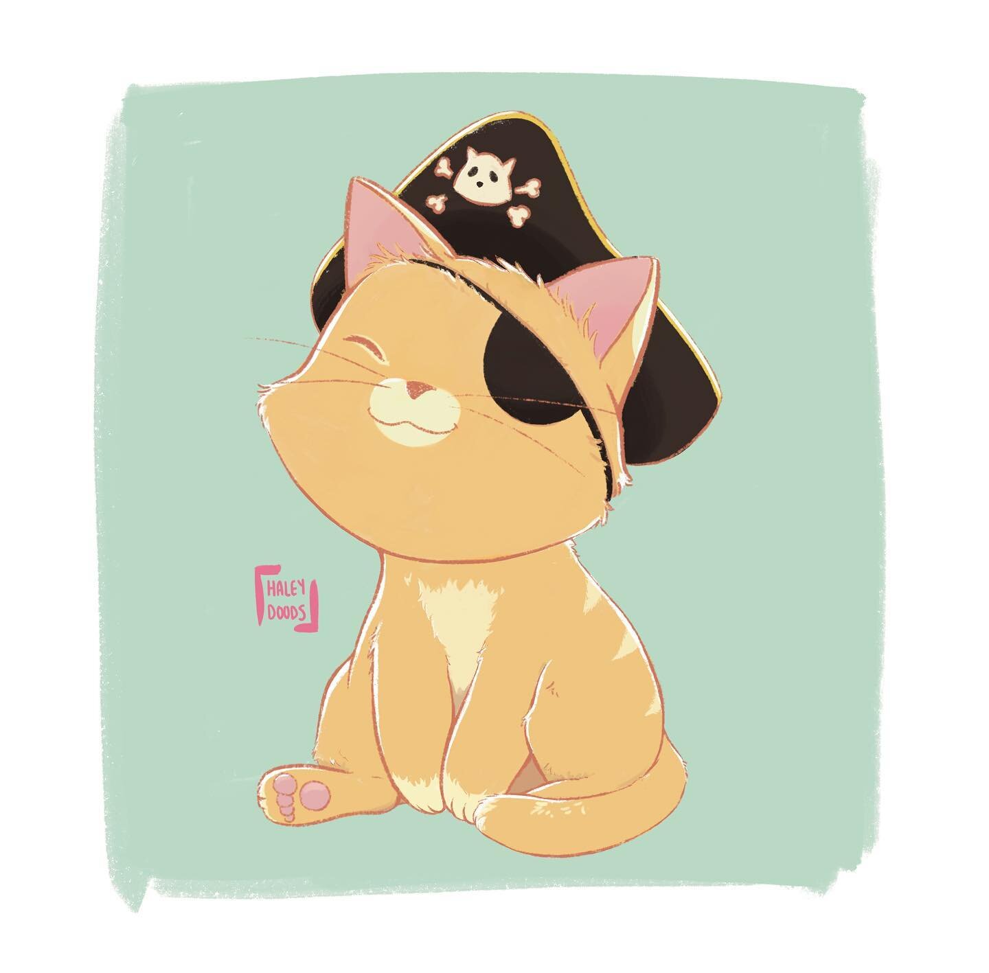 My grandma&rsquo;s cat, Sunny, had glaucoma in an eye 🥺 so we had it removed and now he&rsquo;s Sunny the Pirate 🥹
.
.
.
#animalillustration #catsofinstagram #catillustration #childrensbookillustration #illustratorsoninstagram #illustratorsofinstag