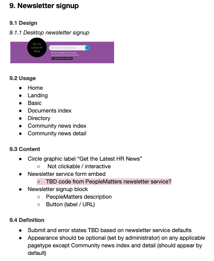 I led creation of the functional specification documentation to ensure a smooth development handoff.