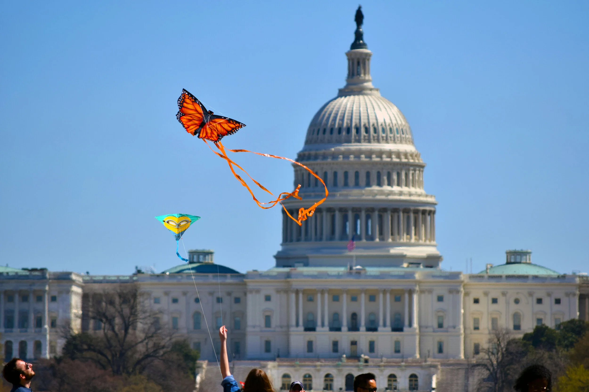 U.S. Capitol building during the kite festival on the National Mall