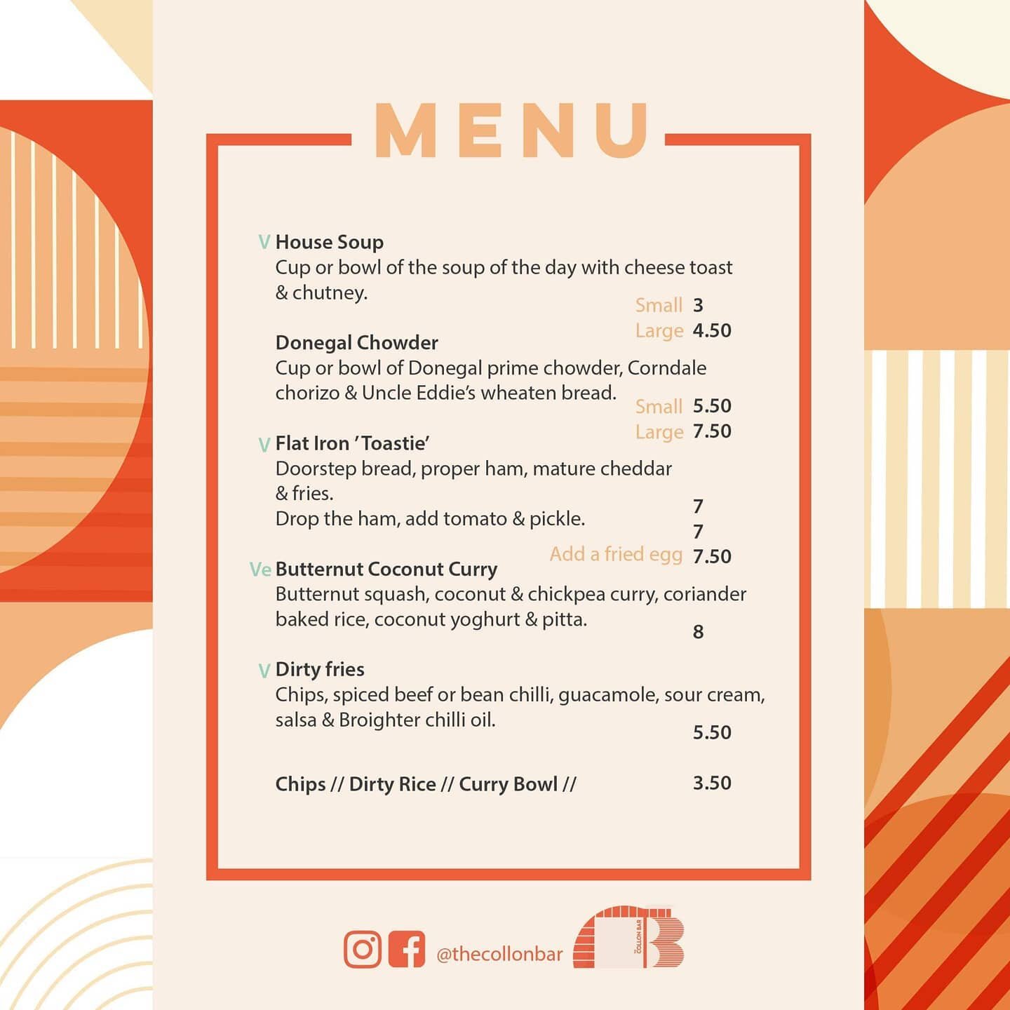 On the quieter days of Tuesday and Wednesday, we have a more condensed menu, with all your weekday favourites!
To view our more extensive Thursday - Sunday menu, click on the link in our bio 🍳

#derry #visitderry #derrycity #thecollonbar #thecollon 