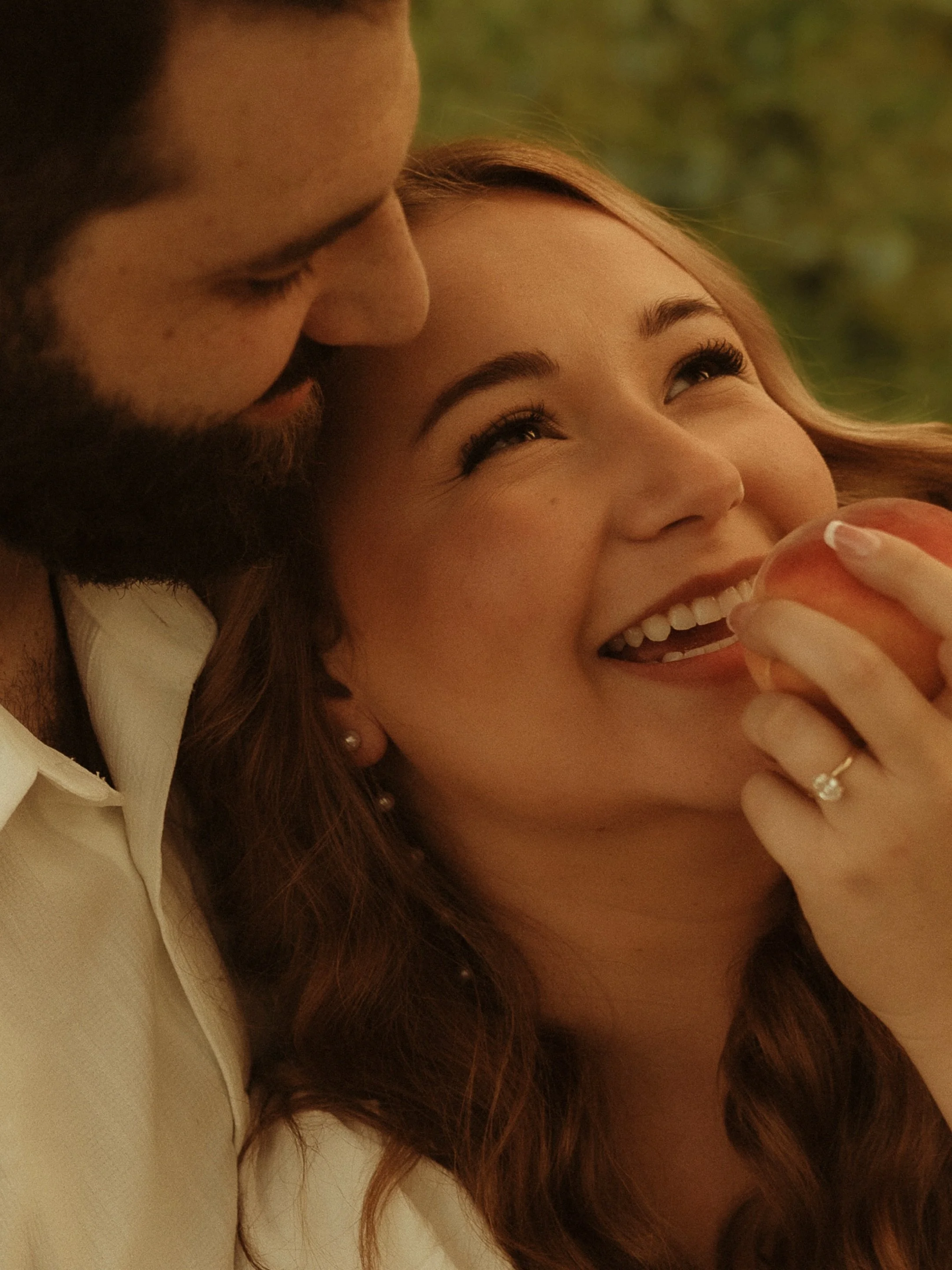 A love this sweet deserves a little peachy engagement session. 🍑💍