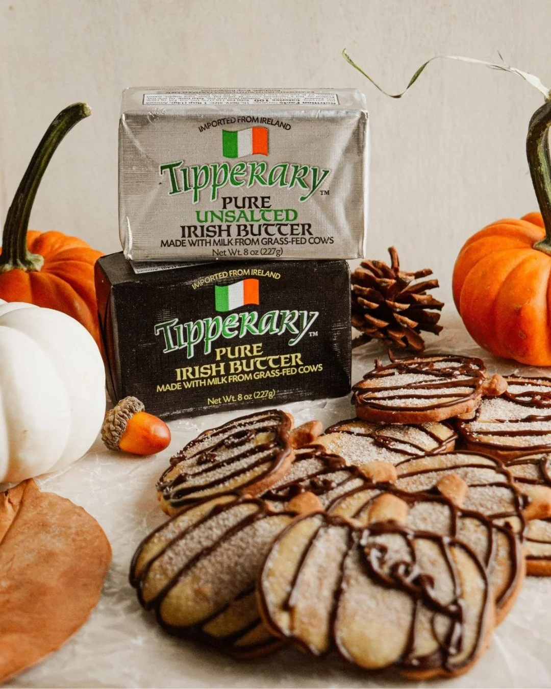 Tipperary Salted and Unsalted Irish Butter are sure to impress in all of your fall baking recipes.  These butters are made from the finest milk from grass-fed cows. 

#abbeyspecialty #Tipperary #BakingWithTipperary #BetterWithTipperary #Butter #Irela