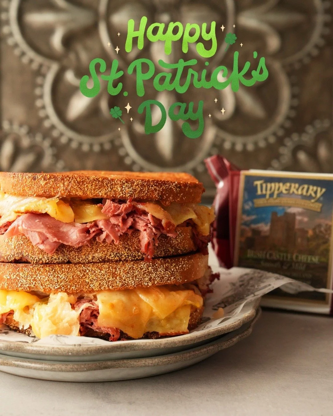 Happy St. Patrick&rsquo;s Day! Bring a taste of Ireland home with you with Tipperary Irish Castle Cheese. Perfect on its own or on a Ruben sandwich. 

#abbeyspecialty #Tipperary #StPatricksDay #BetterWithTipperary #cheddar #rubensandwich