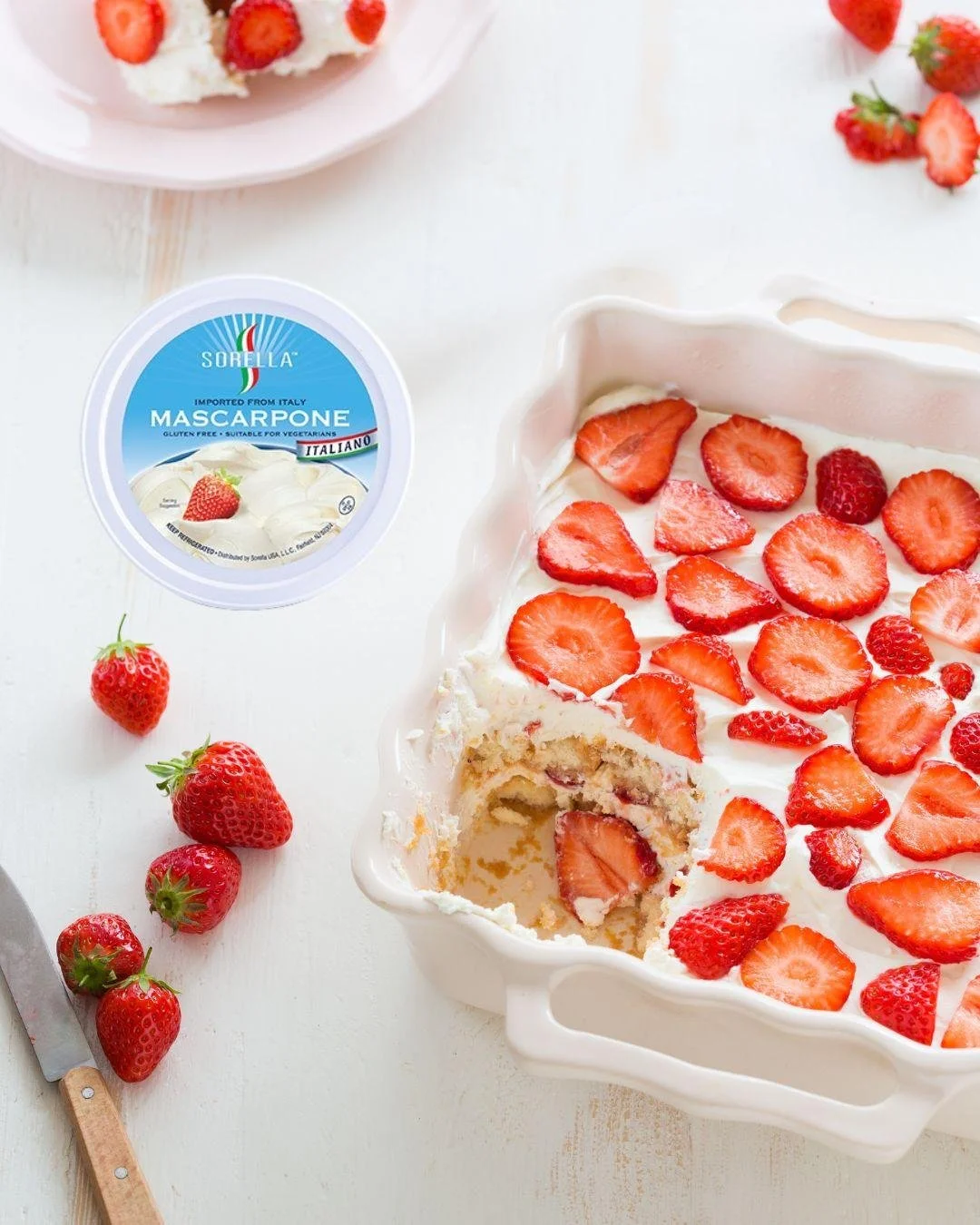 The perfect summer treat to celebrate the 4th of July! This Strawberry Tiramisu with Sorella Mascarpone is the sweet, flavorful treat you need to enjoy today. 

#abbeyspecialty #Sorella #mascarpone #cheese #strawberry #4thofJuly #happy4thofjuly