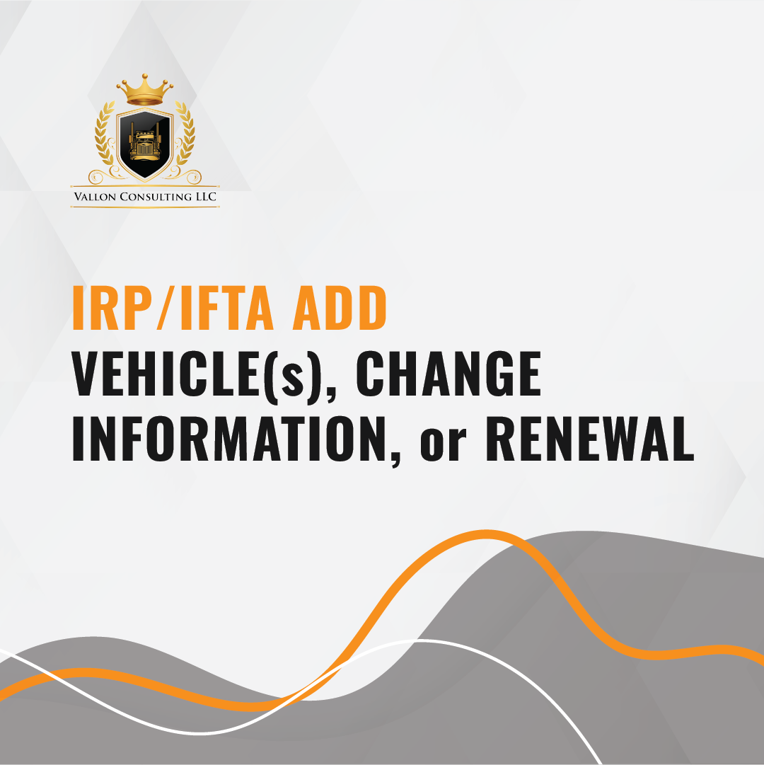 IRP and IFTA Add Vehicle(s) and/or Change Information