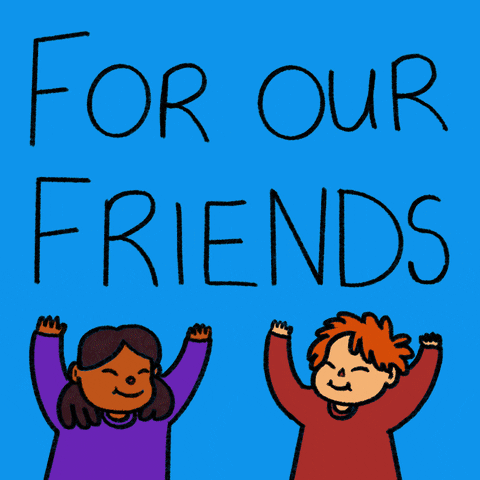 Everything's better with friends. Especially voting. #WeGotUs . . . .  [Image description: An animated GIF. Colorful red, pink, yellow, and…