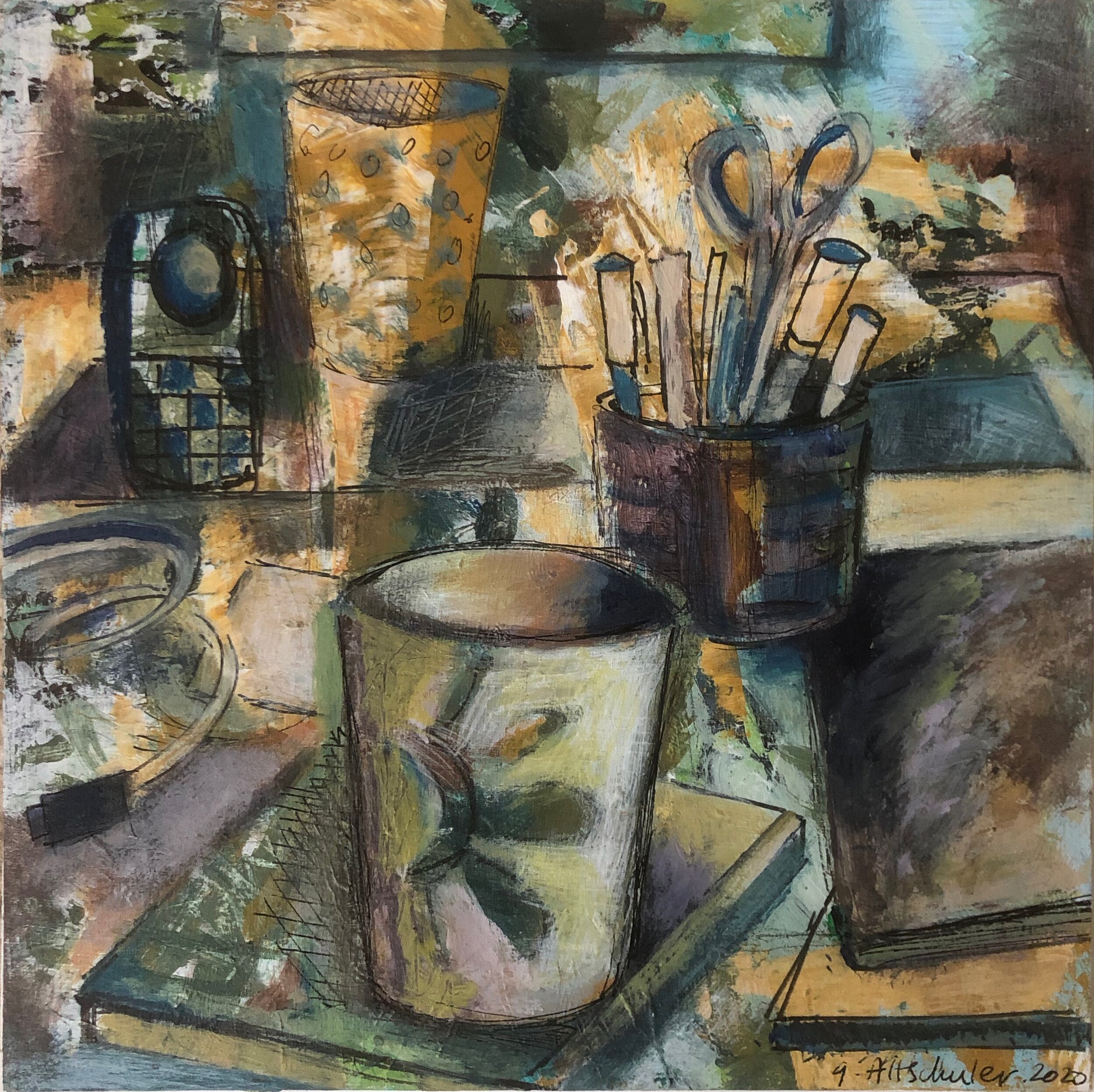 Mugs, books and pens