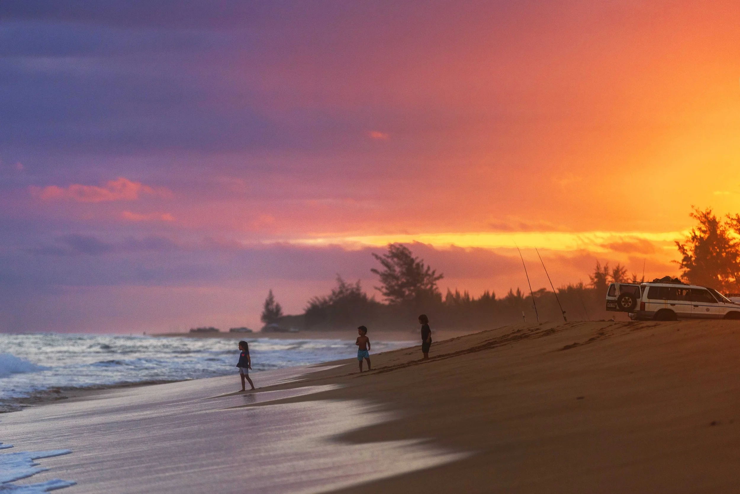 Three Kids on a Beach at Sunset websize.jpg