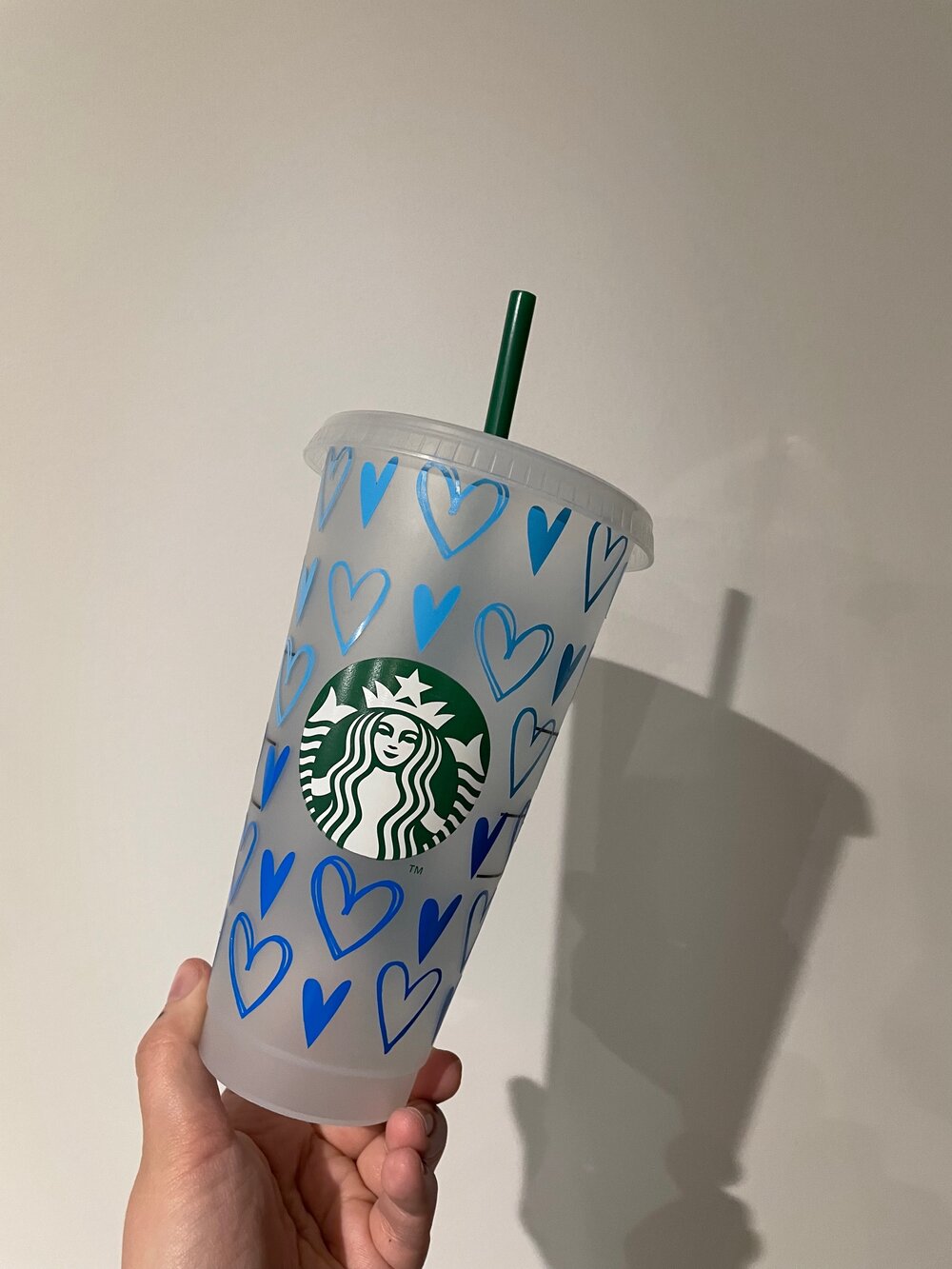 Ombré Hearts Starbucks Cold Cup With Personalised Name — Chelsey Style