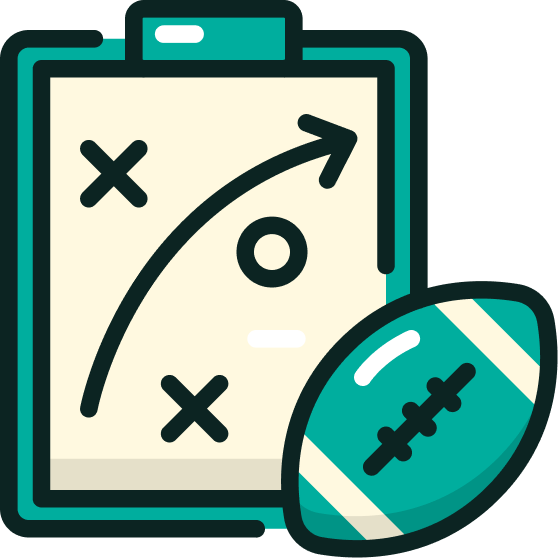 Clipboard with X and O's of a football play illustration