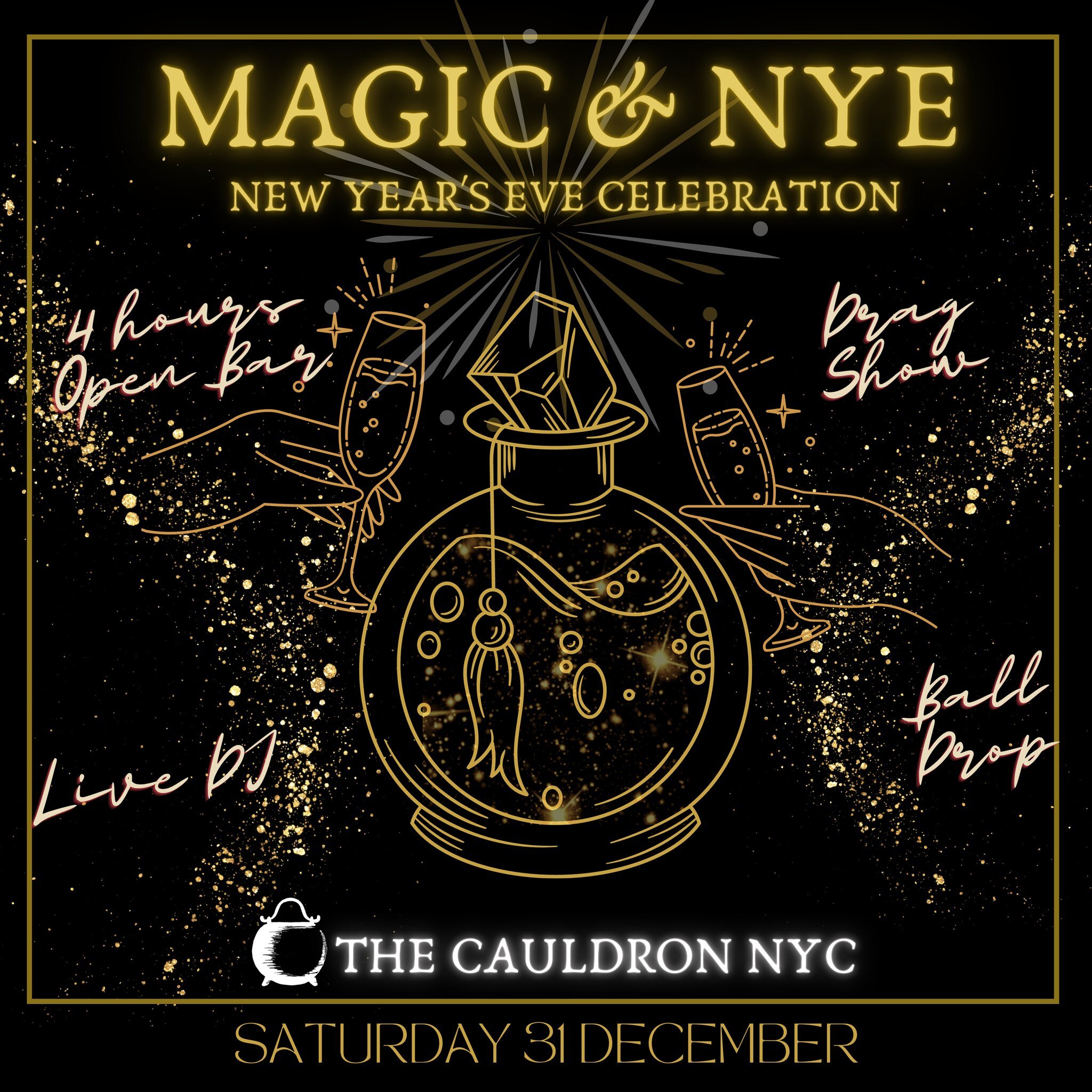 Come and join us in NYC for New Years Eve! With an open bar, a drag show, live DJ, and a ball drop - the magic will definitely be flowing!💫

Book via eventbrite and get ✨enchanted✨ this NYE!

------------------------------------

https://www.eventbr