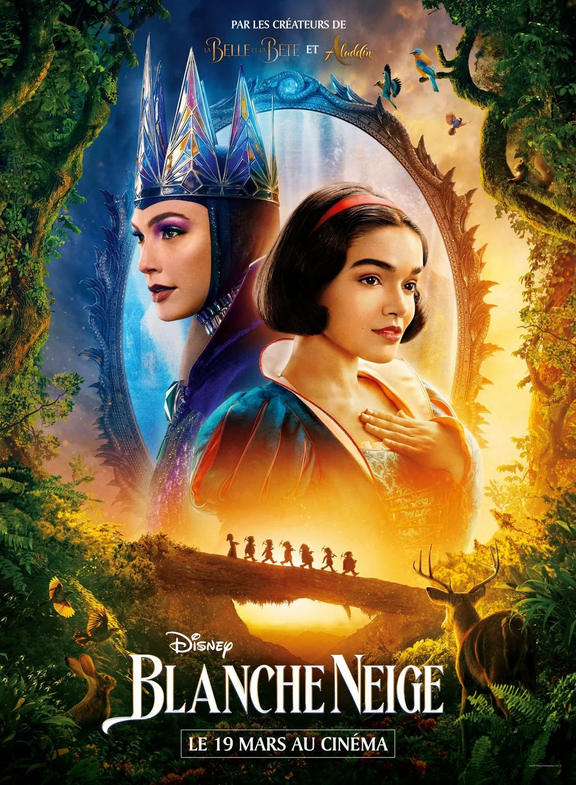 Affiche du film d'animation jeunesse "Blanche Neige" de Disney.