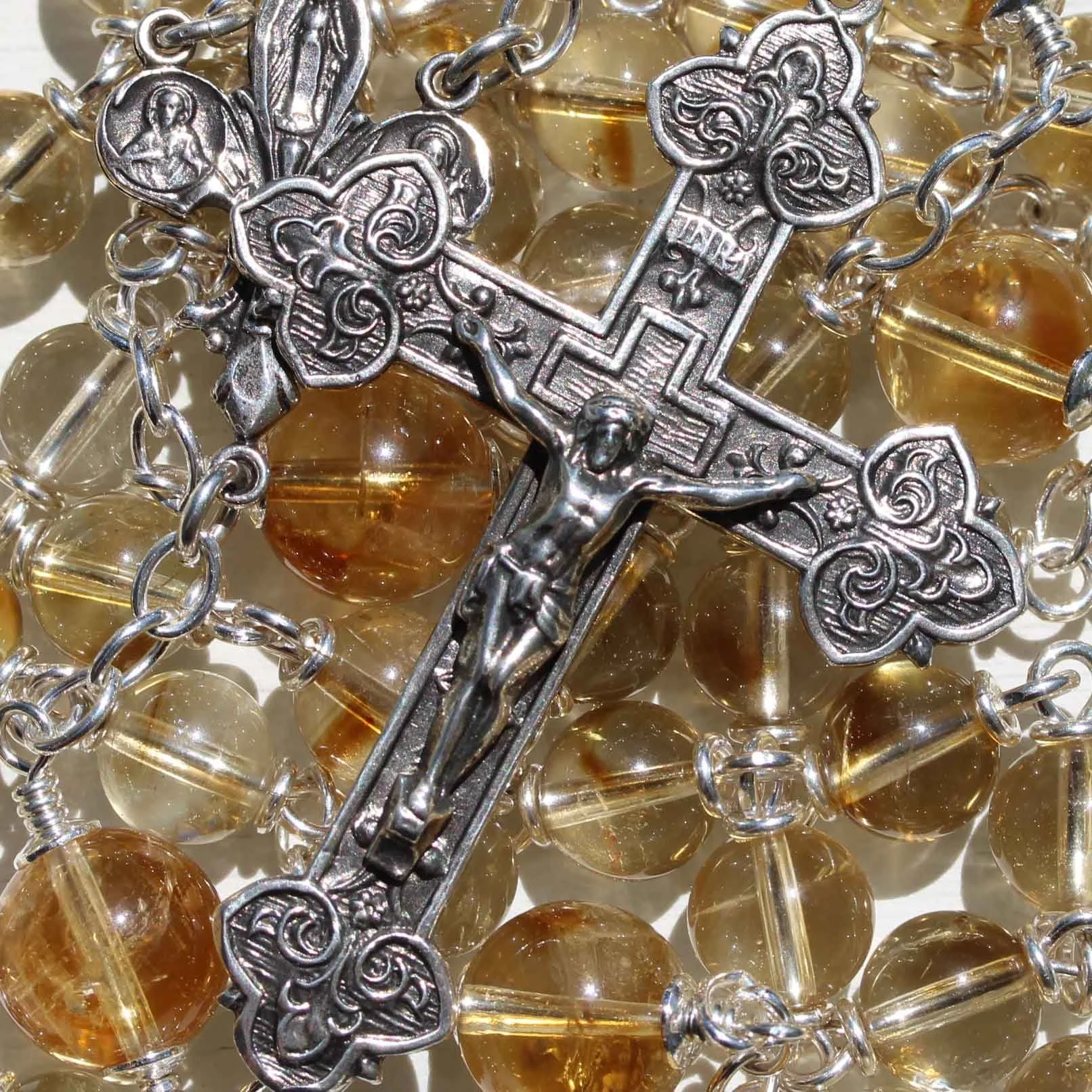 Light Honey Citrine Rosary