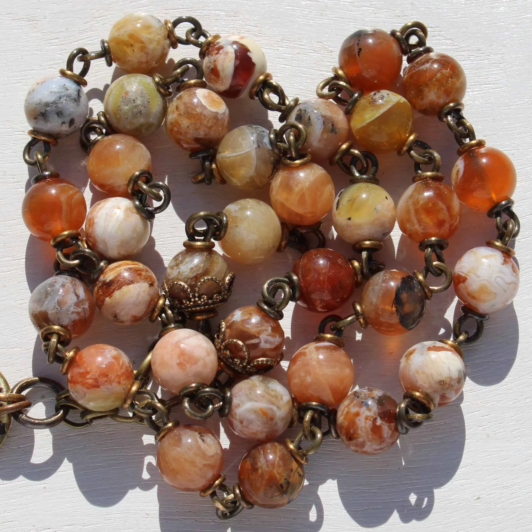 Blessed Sacrament in Brandy Opal — Meinssen Handmade Rosaries