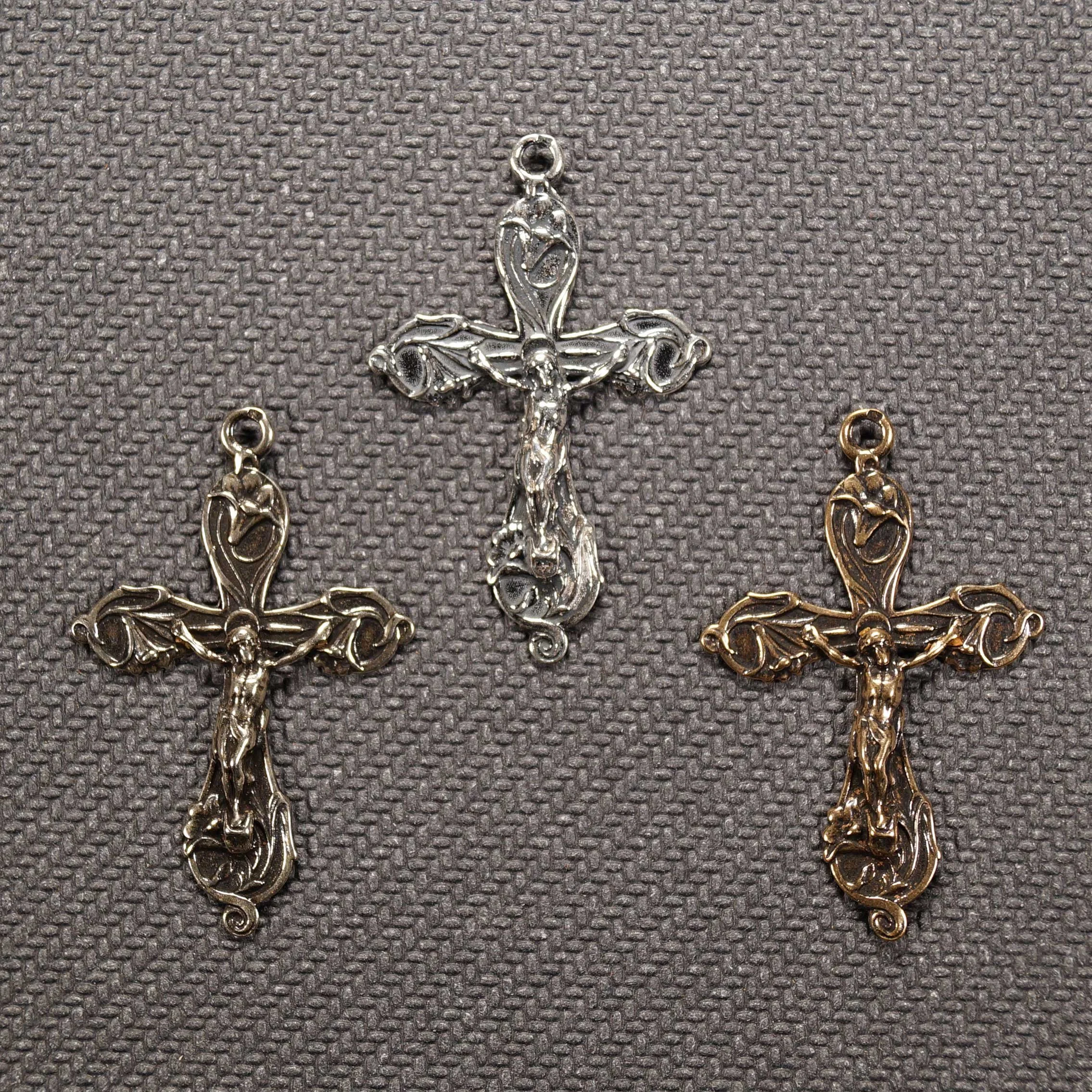 Nouveau Lily Crucifix