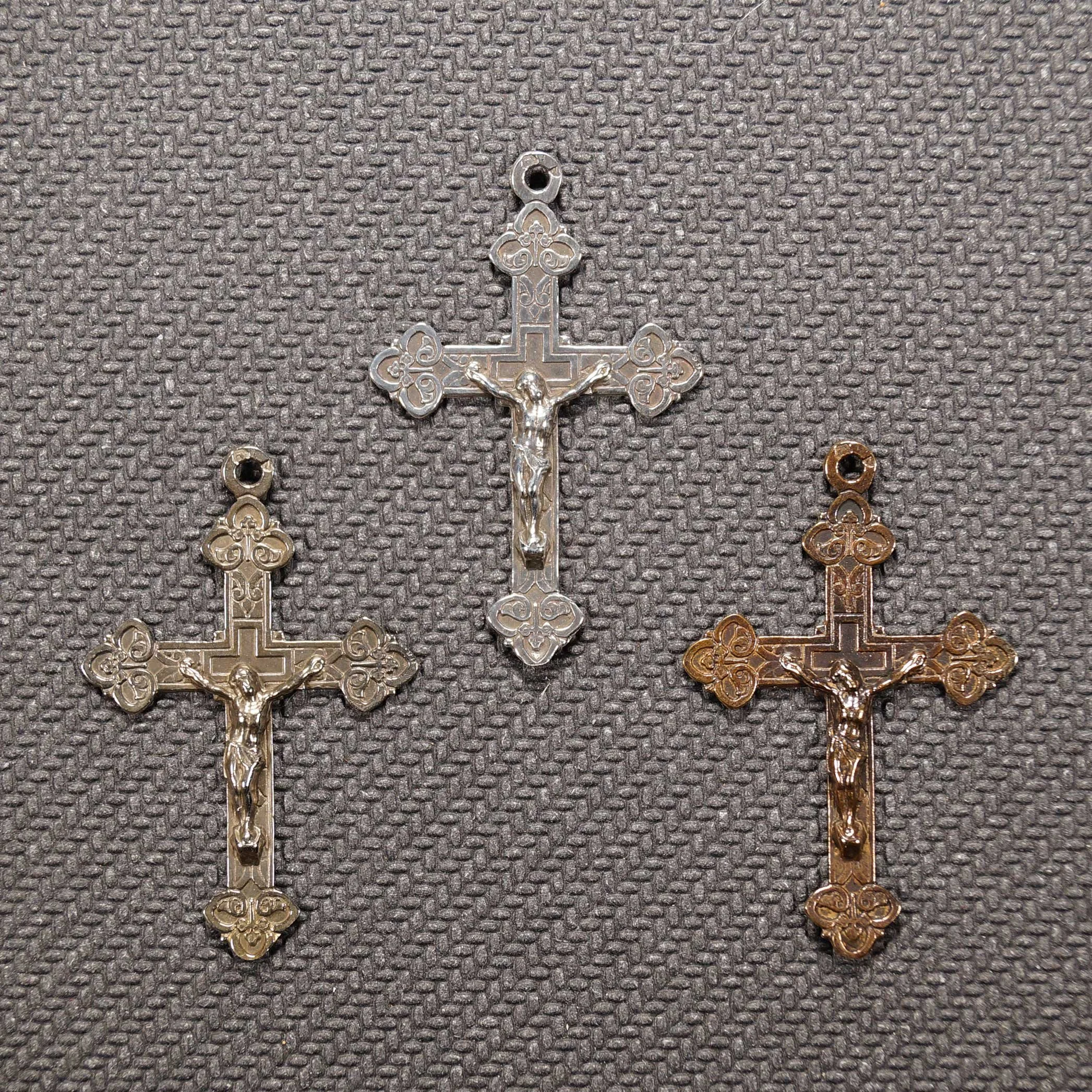 Engraved Scroll & Cross Crucifix