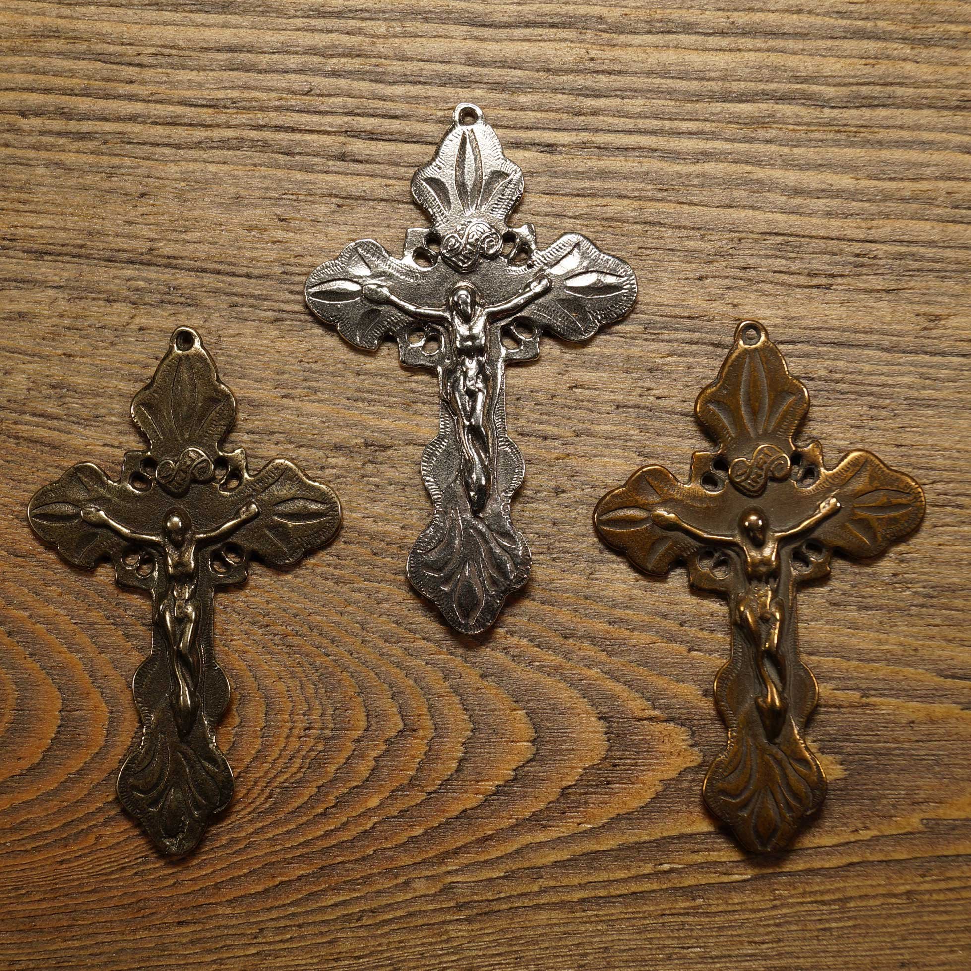 Etched with Flowers Crucifix