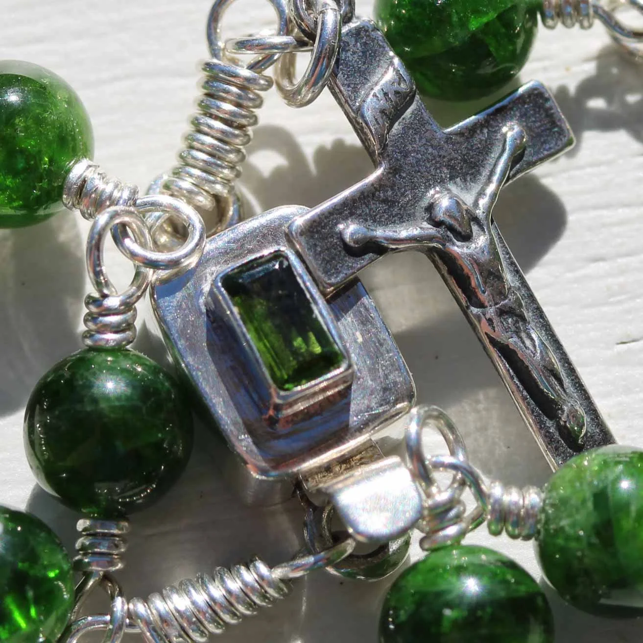 Chrome Diopside Rosary Bracelet