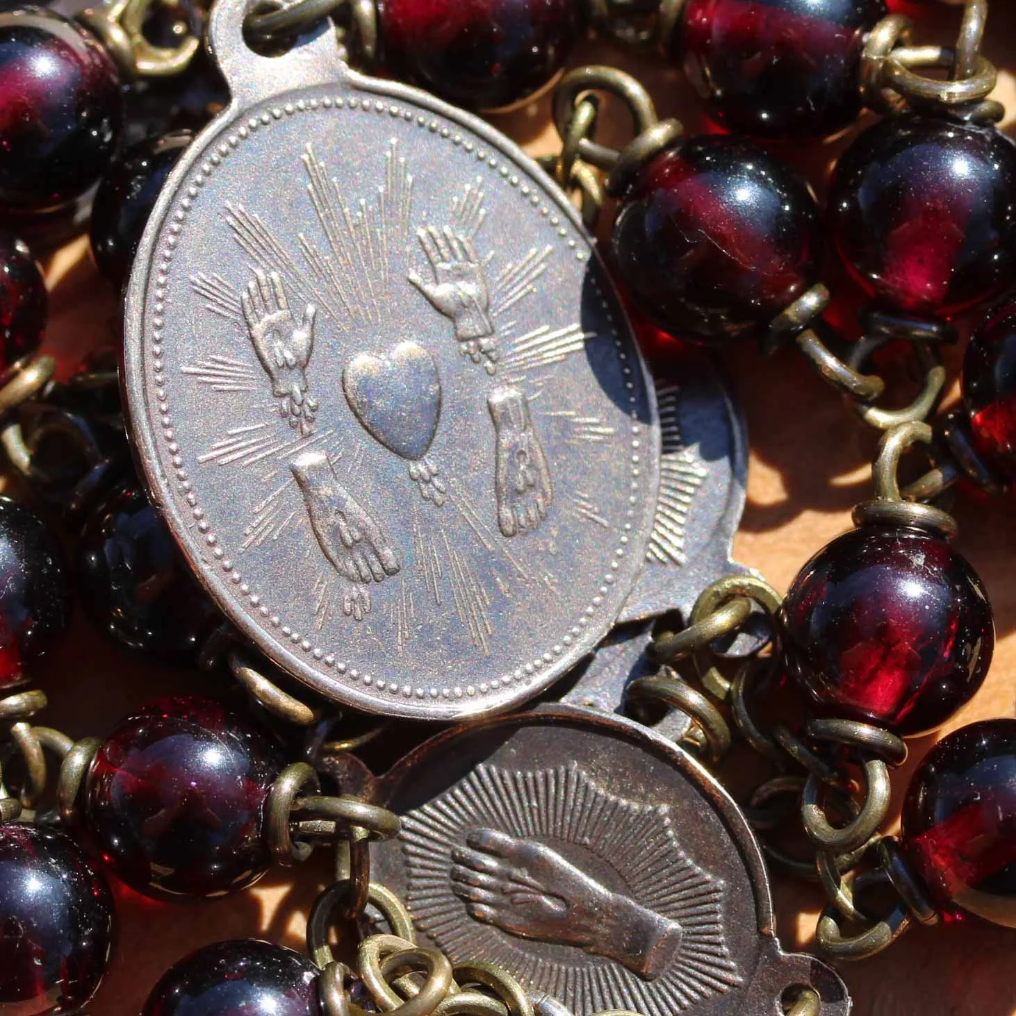 Five Wounds Chaplet in Red Garnet