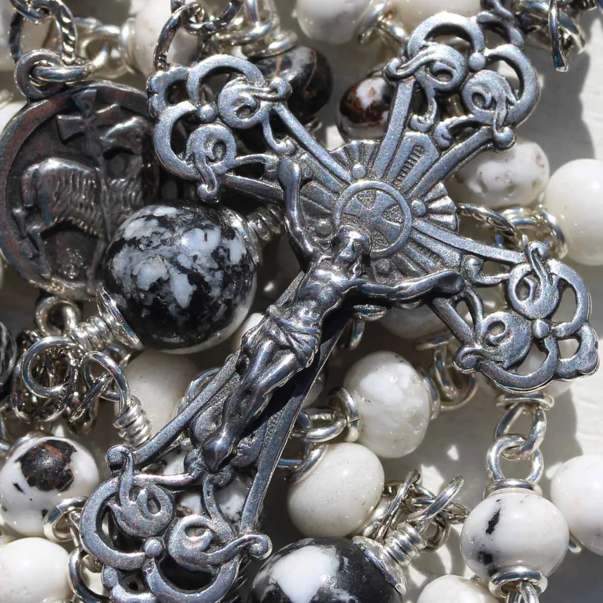 White Buffalo stone Rosary
