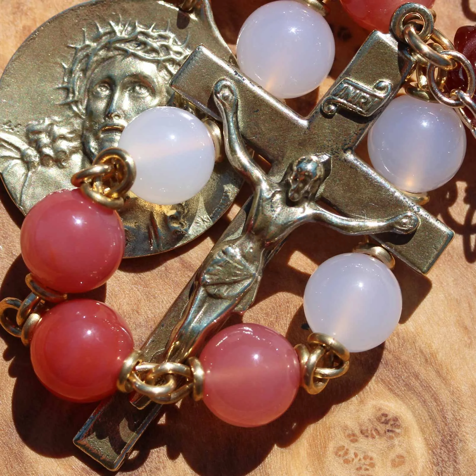 Carnelian Rose in Yellow Bronze