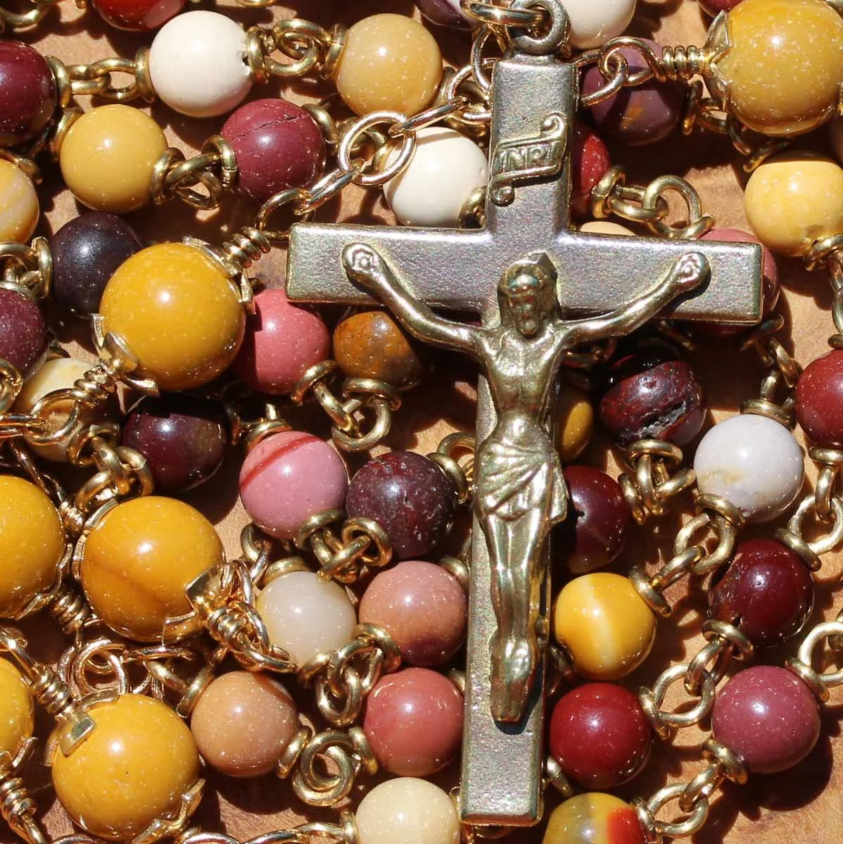 Mookaite Sacred Heart Rosary