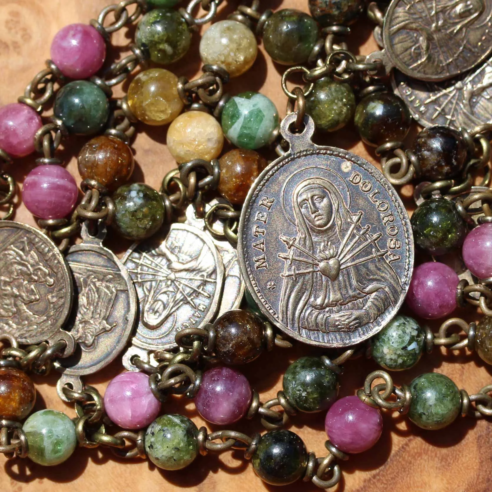 Multicolor Tourmaline Seven Sorrows Chaplet