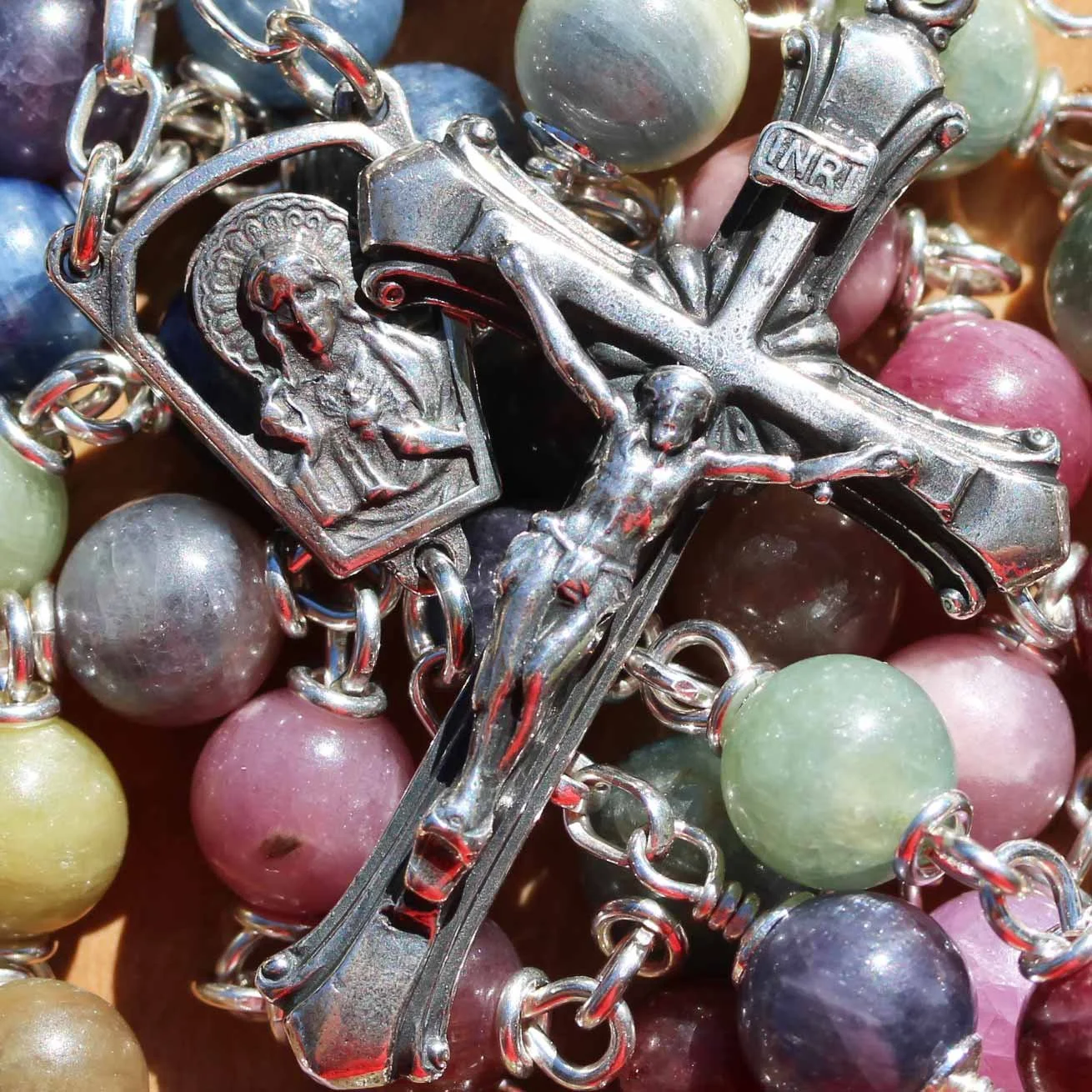 Ruby & Multicolor Sapphire Rosary
