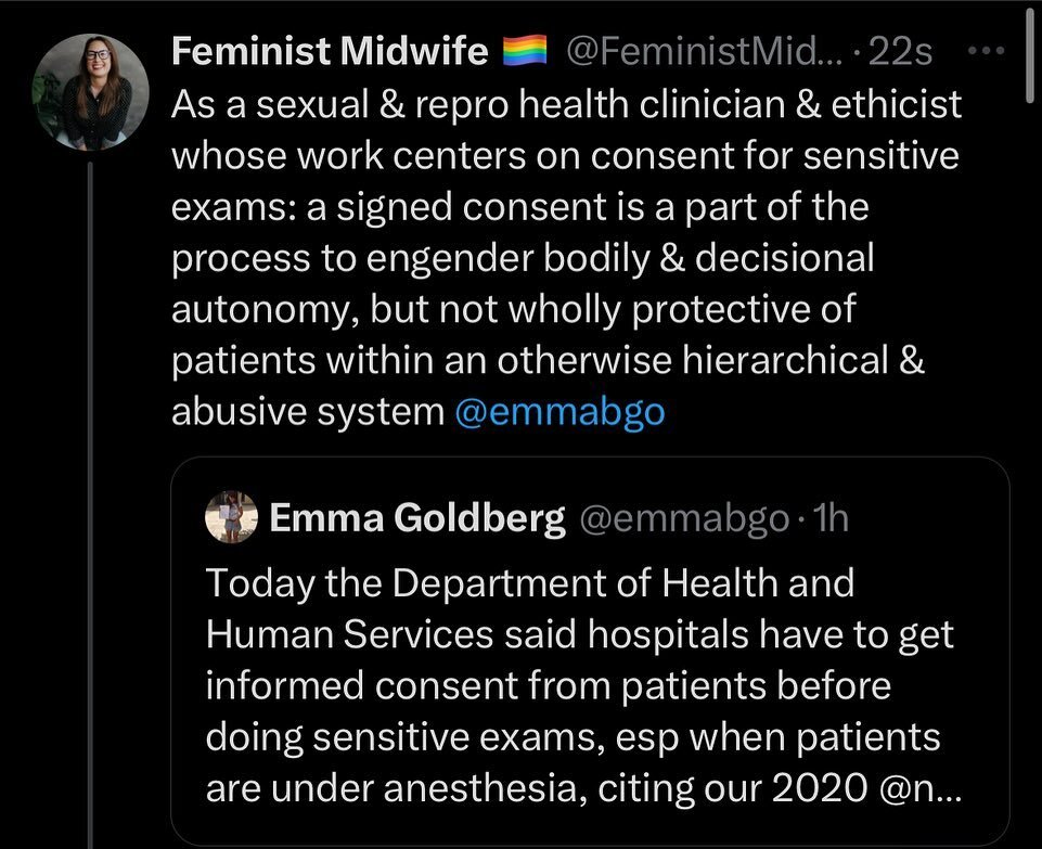 consent is not a single yes/no, it&rsquo;s an ongoing process that must recognize the architecture of the system in which it occurs - here, in the hierarchy of healthcare established on disregarding bodily and decisional autonomy. no single form or s