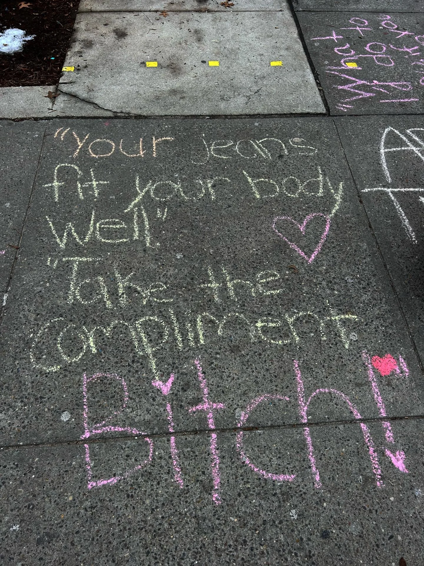 You know it&rsquo;s not a compliment if you have to tell someone to &ldquo;take the compliment.&rdquo; #StopStreetHarassment #chalkback