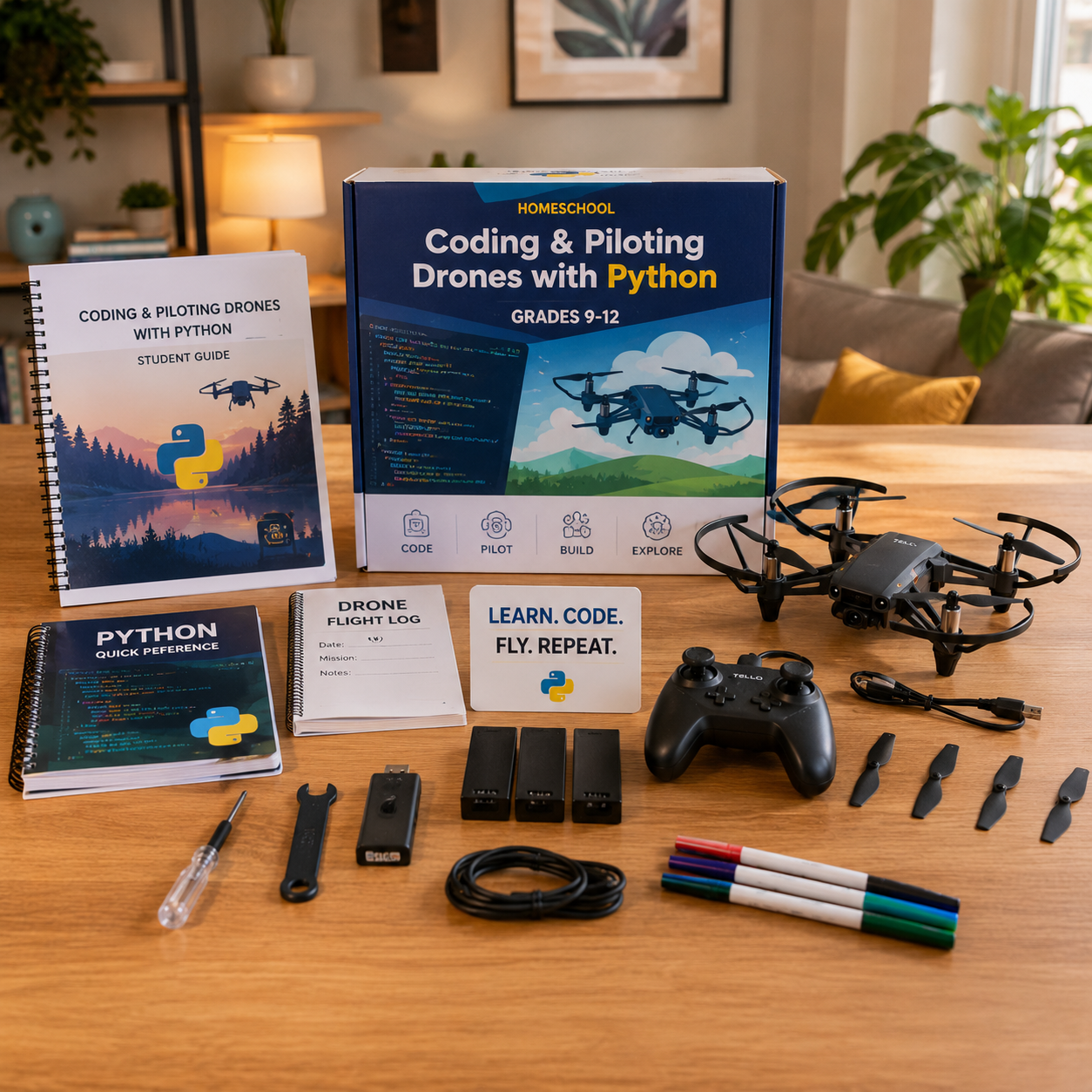 9-12 homeschool coding and piloting drones with Python equipment kit.png