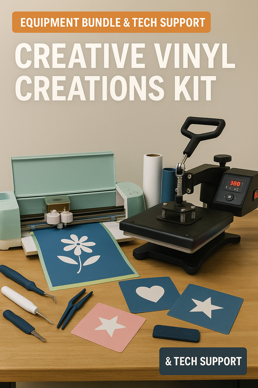Equipment Bundle & Tech Support | Grades 6-8 | Vinyl Cutting Design - Creative Vinyl Creations Kit