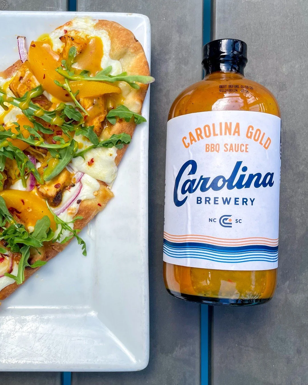 Our authentic Carolina Gold honors South Carolina&rsquo;s style of BBQ by blending a mustard base with vinegar, brown sugar, and spices for a perfect balance of tangy, sweet, and spicy.

Looking for some inspiration? Check out this recipe for Peach F