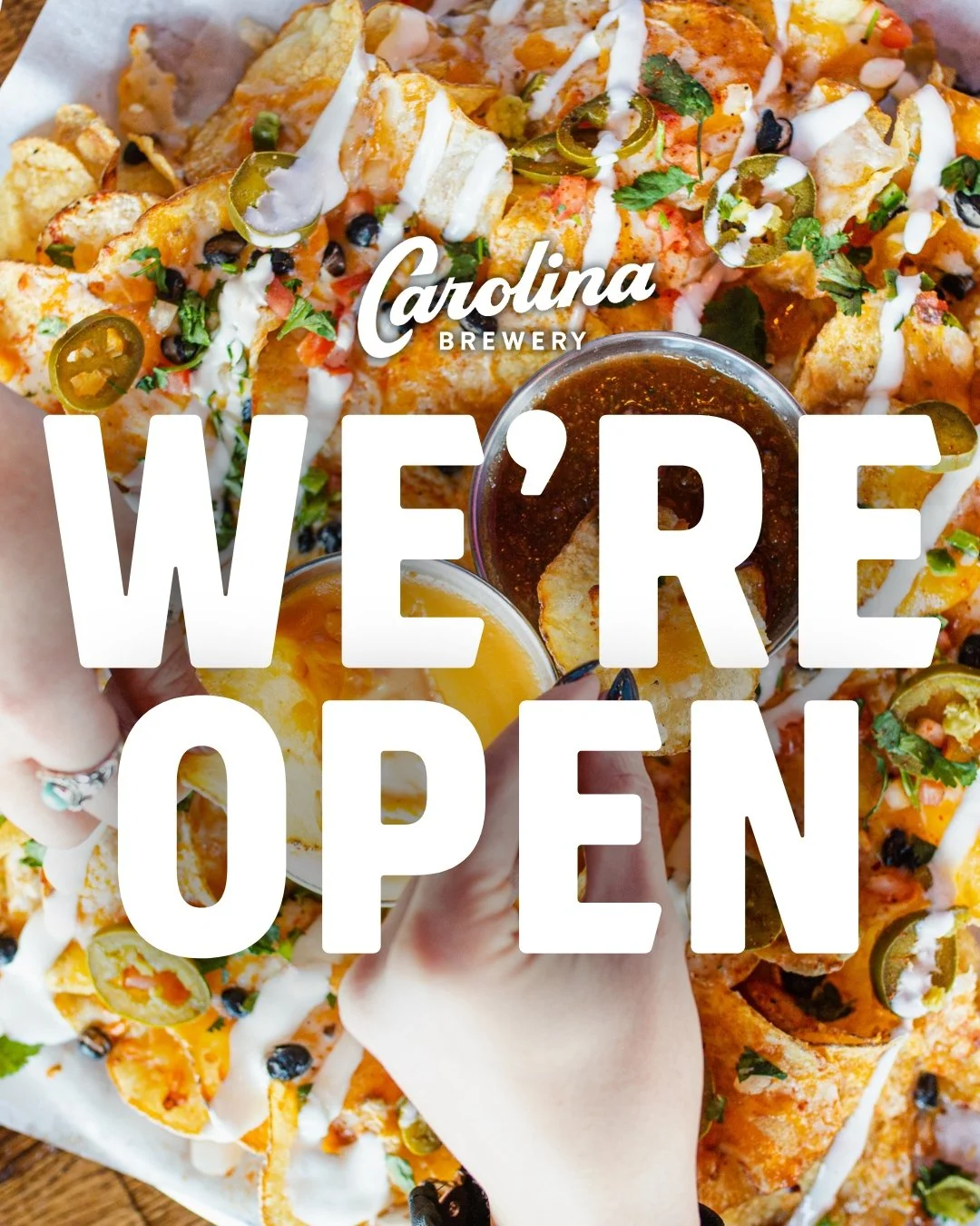 We're Open! 

Great Beer, Potato Chip Nachos, and College Basketball. Who's In? 
.
.
.
#carolinabrewery #whosin #ncbeer