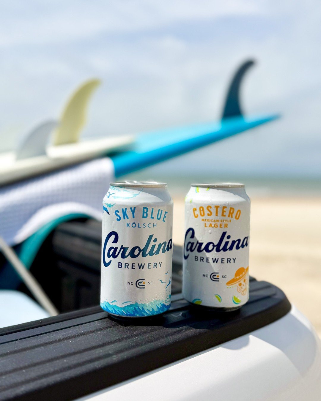 Two steadfast companions for your Carolina summer!

🍺 Our classic German-style Sky Blue K&ouml;lsch is cold fermented for a super-smooth flavor and ultra-clean finish. Perfect for tailgating, surf sessions and casting for the big one.

🍺 An ode to 