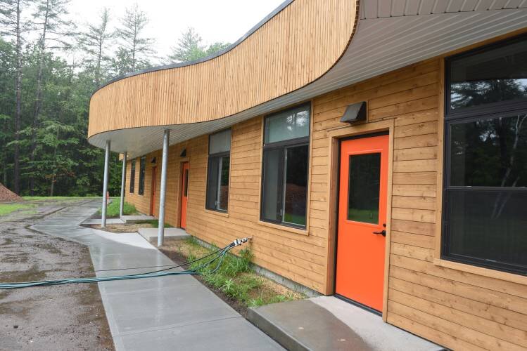  Each classroom at the new Greenfield Center School on Bernardston Road has an exterior door. STAFF PHOTO/PAUL FRANZ 