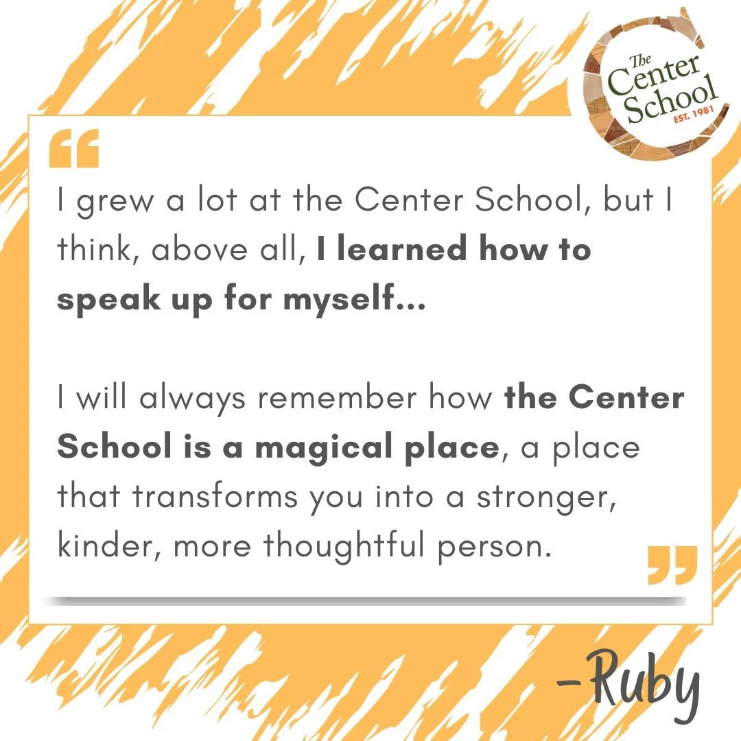 At the Center School, our students don't learn how to fit it -- they learn what it feels like to belong. Our graduates own words say it best 💛 Swipe through to read their reflections on courage, kindness, self-discovery, and the power of being truly